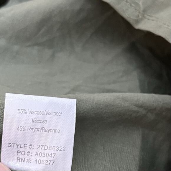 Hale Bob Josephine Embroidered Tiered Maxi Long Dress Size L Olive Green Boho - Picture 11 of 12